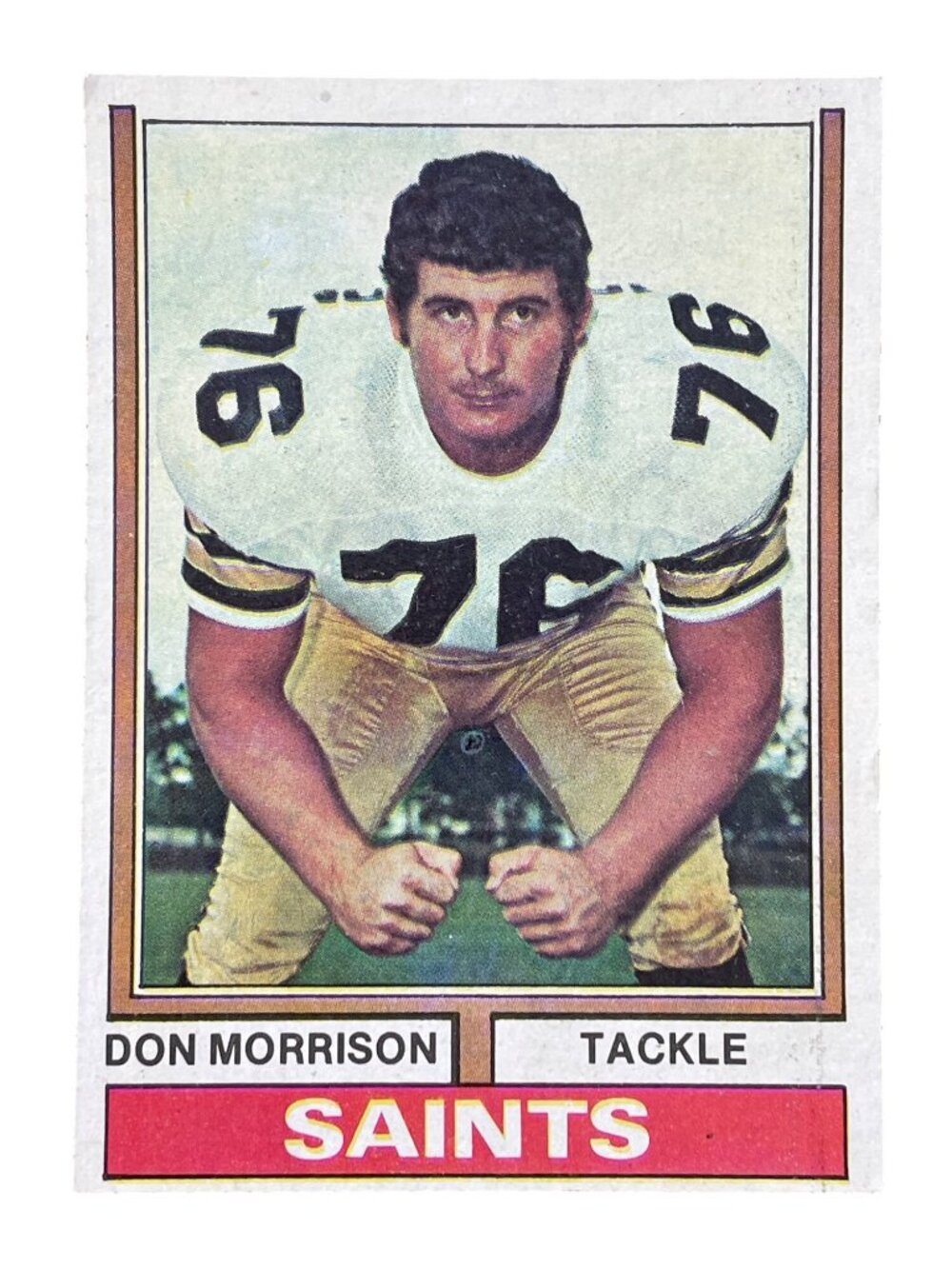 Vintage 70s Topps Don Morrison Football Card Tackle NFL Memorabilia Collectible